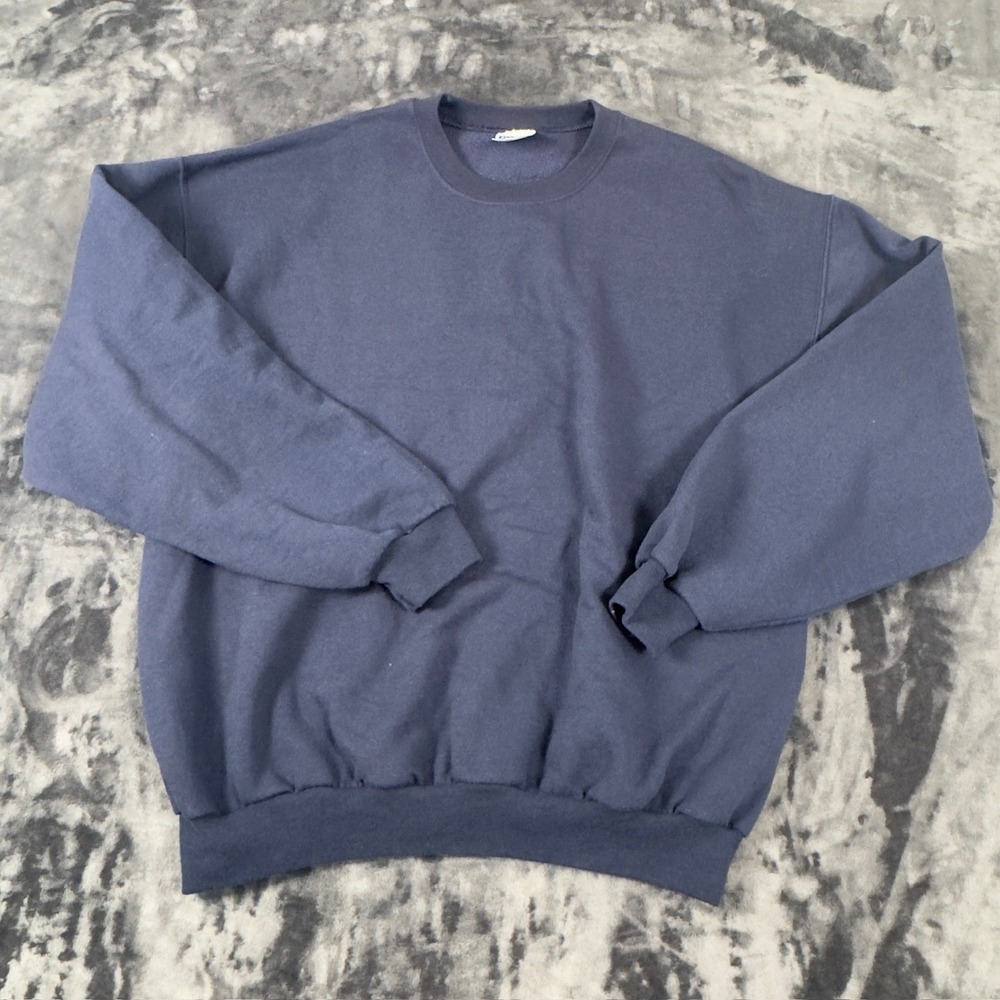 Jerzees Sweatshirt Mens XL Blue NuBlend Crewneck Fleece Pullover Blank